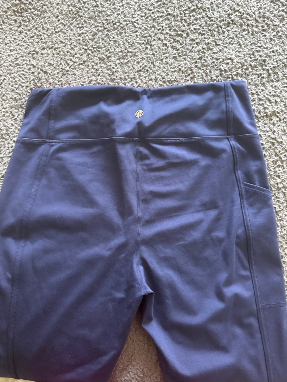 Lilly Pulitzer Blue Athletic Leggings with Gold Logo - Picture 5 of 5